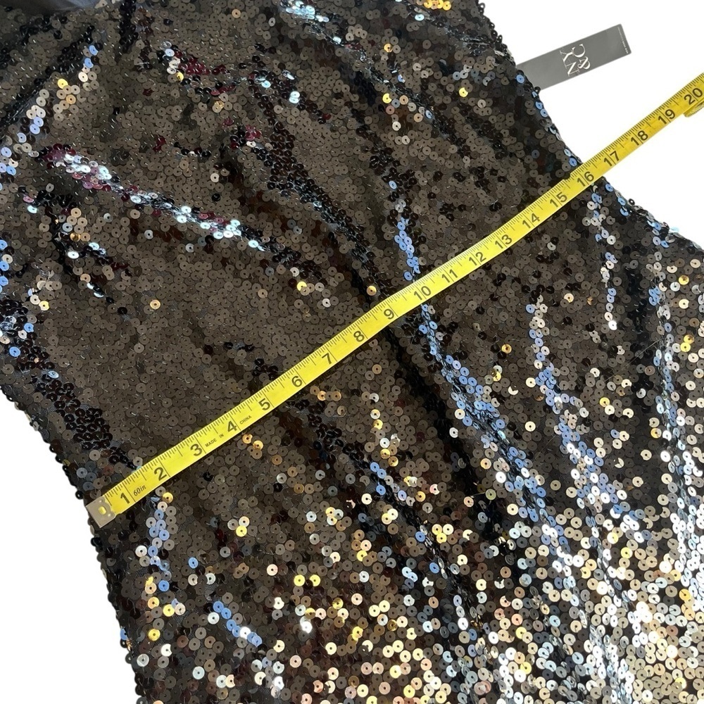 New York & Co Black Silver Sequin Cocktail Dress Medium New - Picture 8 of 10